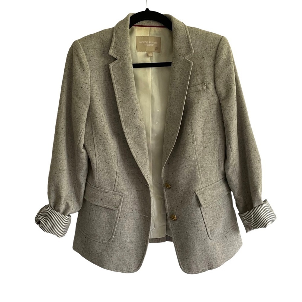 Banana Republic Grey Wool Blend Blazer Size 4